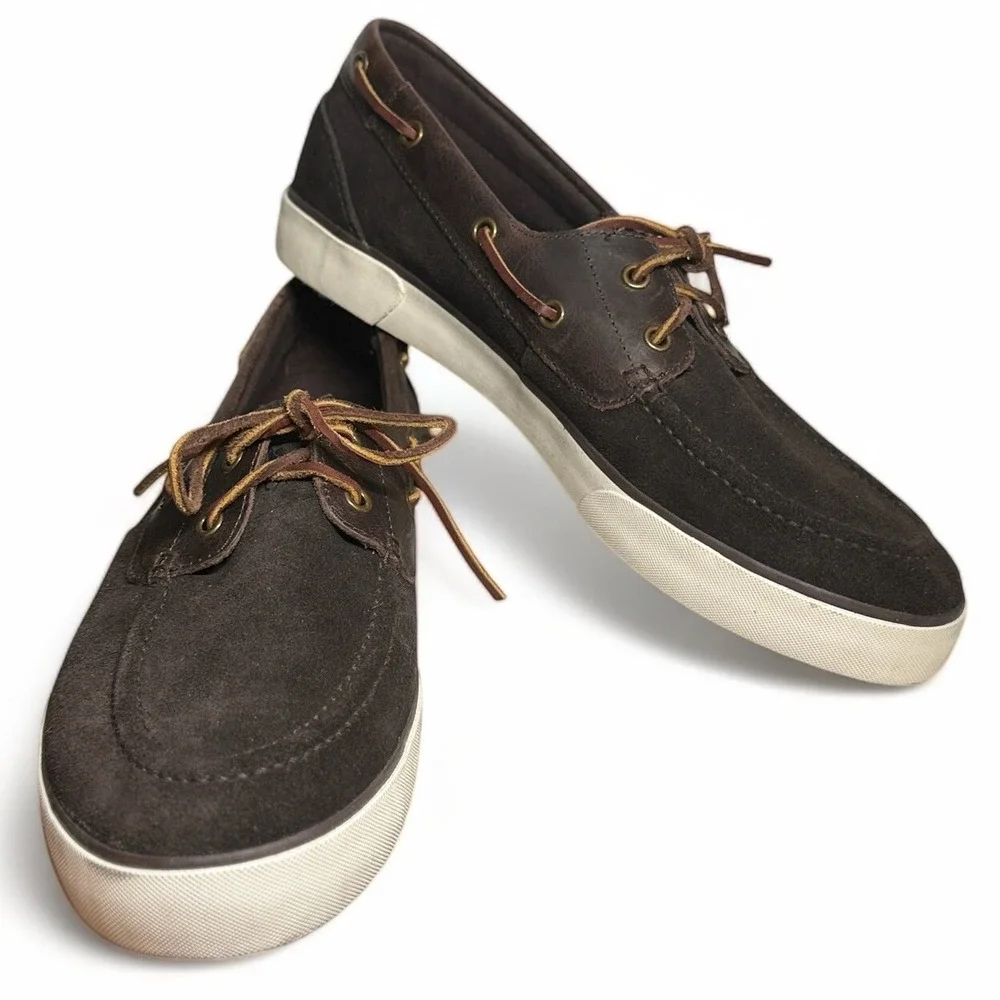 Polo Ralph Lauren Rylander Leather Boat Shoe Brown Men's Size 11.5 Preppy Frat
